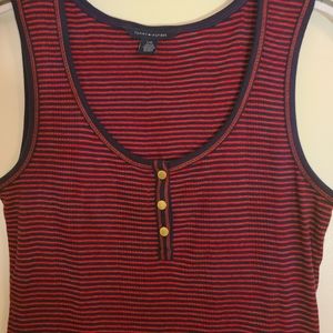 T. Hilfiger | Tank Top, Striped, Ribbed (Red/Blue) - L